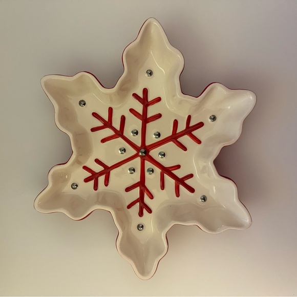 Hallmark Other - ❤️❄️VTG/ Hallmark Red and White Snowflake Dish